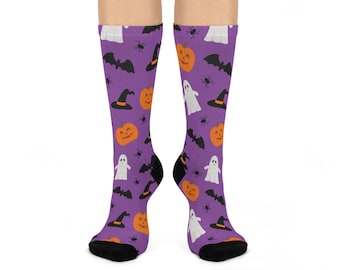 Calzini imbottiti di Halloween, calzini spettrali, regalo per lei, moda autunnale divertente, abbigliamento comodo per Halloween, dolcetti per le feste
