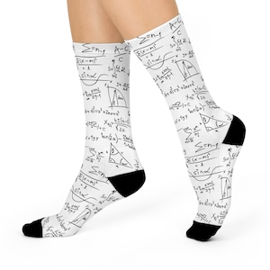 Mathematician&#39;s Cushioned Crew Socks - Fun Gift for Teachers, Students, Math Lovers, Nerdy Socks, Cozy Footwear