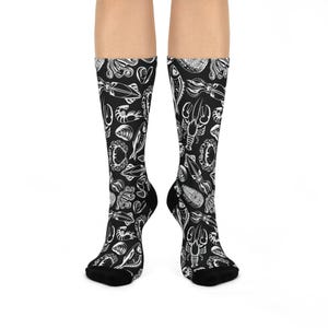 Künstlerische Sea Life Socken Design | Küstengeschenk, Bademode, Entspannung zu Hause, Geschenk für Meeresliebhaber, lustige Mode