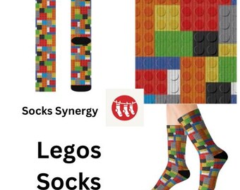 BEST SELLER Calzini Lego regalo personalizzato divertente fresco regalo alla moda presente festa donna uomo personalizzato nome data giocattoli gioco modello