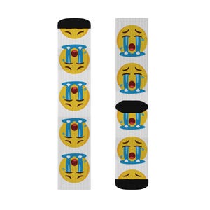 Whimsical Crying Emoji Socks, Fun Fashion for Teens, Unique Gift for Birthdays, Cute Accessories for Emojis Lovers, Holiday Sock Design