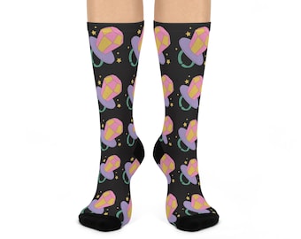 Ring pop Cushioned Crew Socks, Fun Socks for Everyday Wear, Cute Gift for Friends, Cozy Home Accessories, Perfect for Festivals