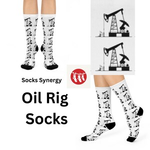 Trendy Oil Rig Socks, Unique Socks, Perfect Gift for Oil Workers, Comfortable Fun Socks for Everyday Wear, Oilfield Accessories