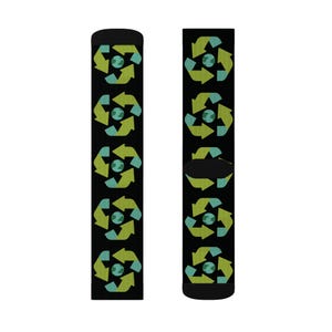 Earth Recycle Socks - Recycled Love, Unique Gift for Environmentalists, Fun Outdoor Apparel, Green Living