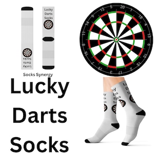 Lucky darts Socks custom game fun cool trendy gift present holiday personalized women&#39;s men&#39;s pattern customized name date