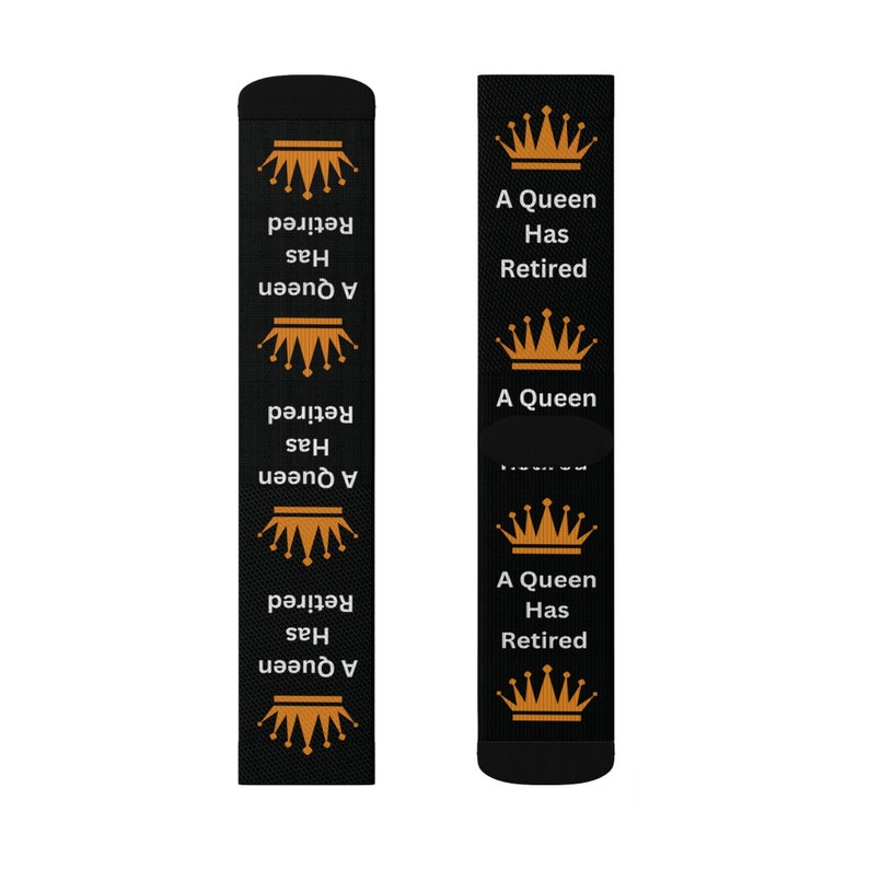 TOP SELLER A Queen has retired Socks personalized gift fun cool trendy gift present holiday women's men's custom pattern coworker gift image 3