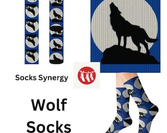 Chaussettes de loup hurlant, cadeau personnalisé pour amoureux des loups