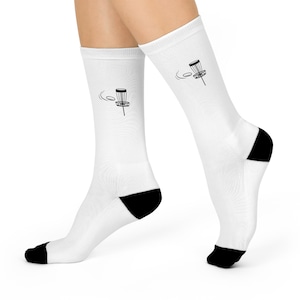 Disc Golf Cushioned Crew Socks - Comfortable Athletic Socks for Disc Golf Lovers, Ideal Gift for Sports Enthusiasts, Perfect for Everyday