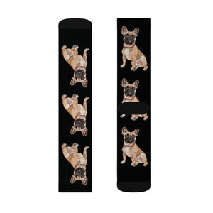Calcetines Frenchie: elegantes calcetines para amantes de los perros, divertidos regalos con temática de mascotas para dueños de perros, calcetines personalizables para mascotas, un regalo único para los amantes de los perros.