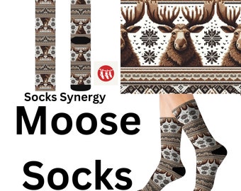 TOP SELLER Moose Socks custom animal fun cool trendy gift present holiday personalized customized women's men's name date location