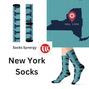 Calzini New York regalo personalizzato stato divertente fresco alla moda regalo presente festa donna uomo modello personalizzato nome data posizione calzini