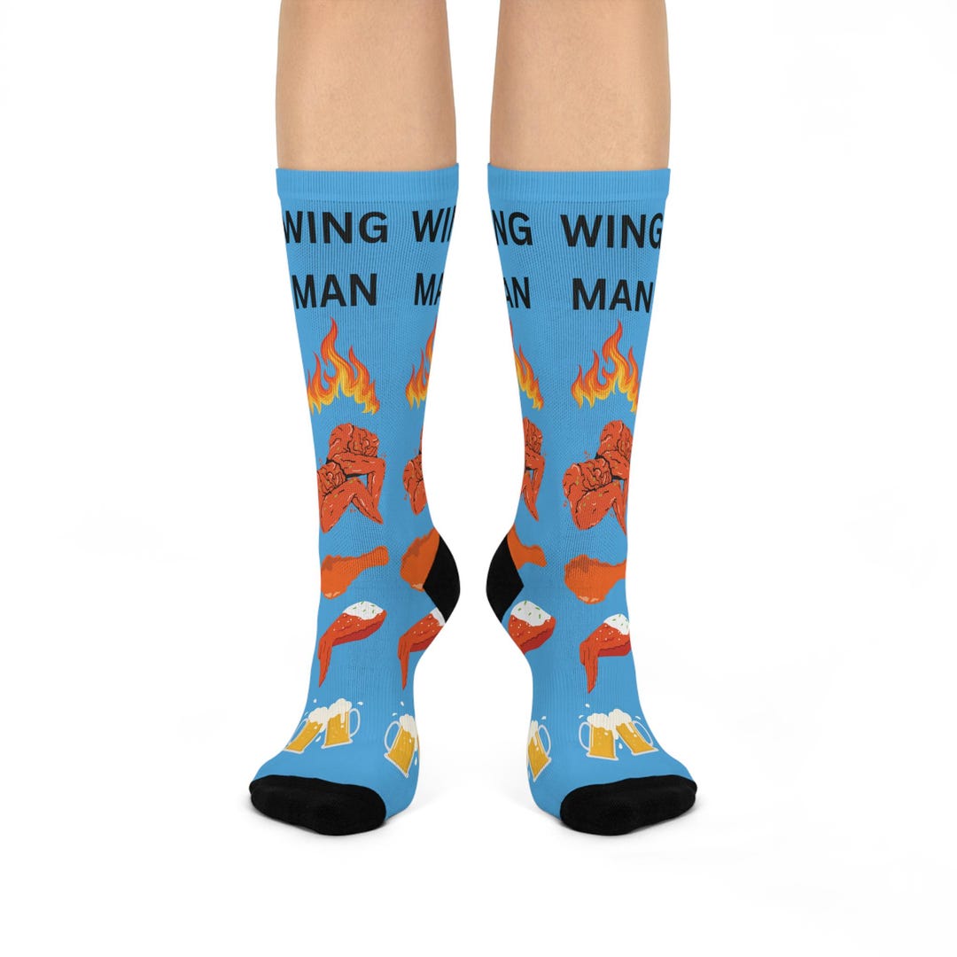 Socks Winghouse Wing Man Buffalo Chicken Wings Socks | Novelty Food Pattern Crew Socks ...
