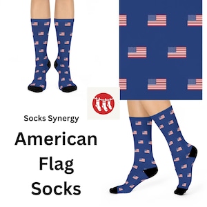Boardroom Patriotic Crew Socks, Cushioned American Flag Socks for Comfort, Ideal for Holidays, Outdoors, Gifts, and Everyday Wear