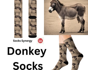 BEST SELLER Donkey Socks custom animal fun cool trendy gift present holiday personalized customized name date women's men's pattern farm