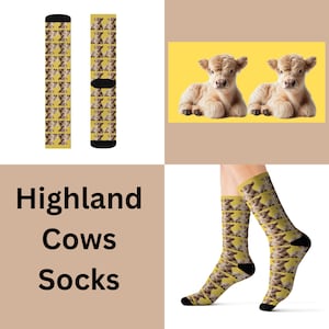 Highland baby cow Socks fun cool trendy gift present holiday personalized women&#39;s men&#39;s pattern customized