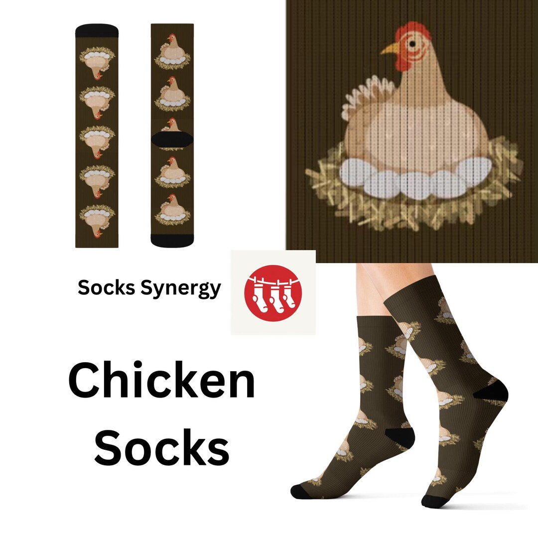 Chicken Socks Broody Hen With Eggs Socks Personalized Gift Chicken Gift ...