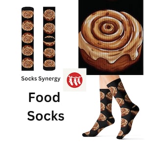 Cinnamon Roll Socks - Fun Footwear for Food Lovers, Sweet Tooth Gift, Cozy Homewear, Cute Socks for All Occasions, Trendy Accessories