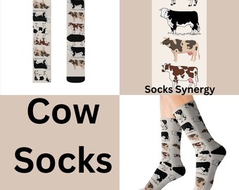 TOP SELLER Kuh Socken individuelle Farmer Spaß coole trendy Geschenk präsentieren Urlaub damen-Herren Muster personalisiert Name Datum Rinder
