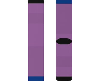 Calcetines morados con parte superior azul Calcetines personalizables: ropa de moda, regalos para amigos, regalos únicos, accesorios bonitos, regalos divertidos para las fiestas