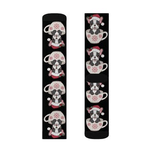 Frenchie Socks Whimsical Holiday Socks, Cozy Gift for Dog Lovers, Fun Patterned Winter Socks, Cute Christmas Socks, Stocking Stuffer Idea