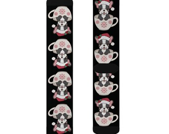Frenchie Socks Whimsical Holiday Socks, Cozy Gift for Dog Lovers, Fun Patterned Winter Socks, Cute Christmas Socks, Stocking Stuffer Idea