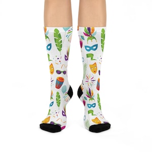 Carnival Cushioned Crew Socks  - Fun Party Socks for Celebrations, Colorful Festival Footwear, Gift for Sock Lovers, Unique Accessories