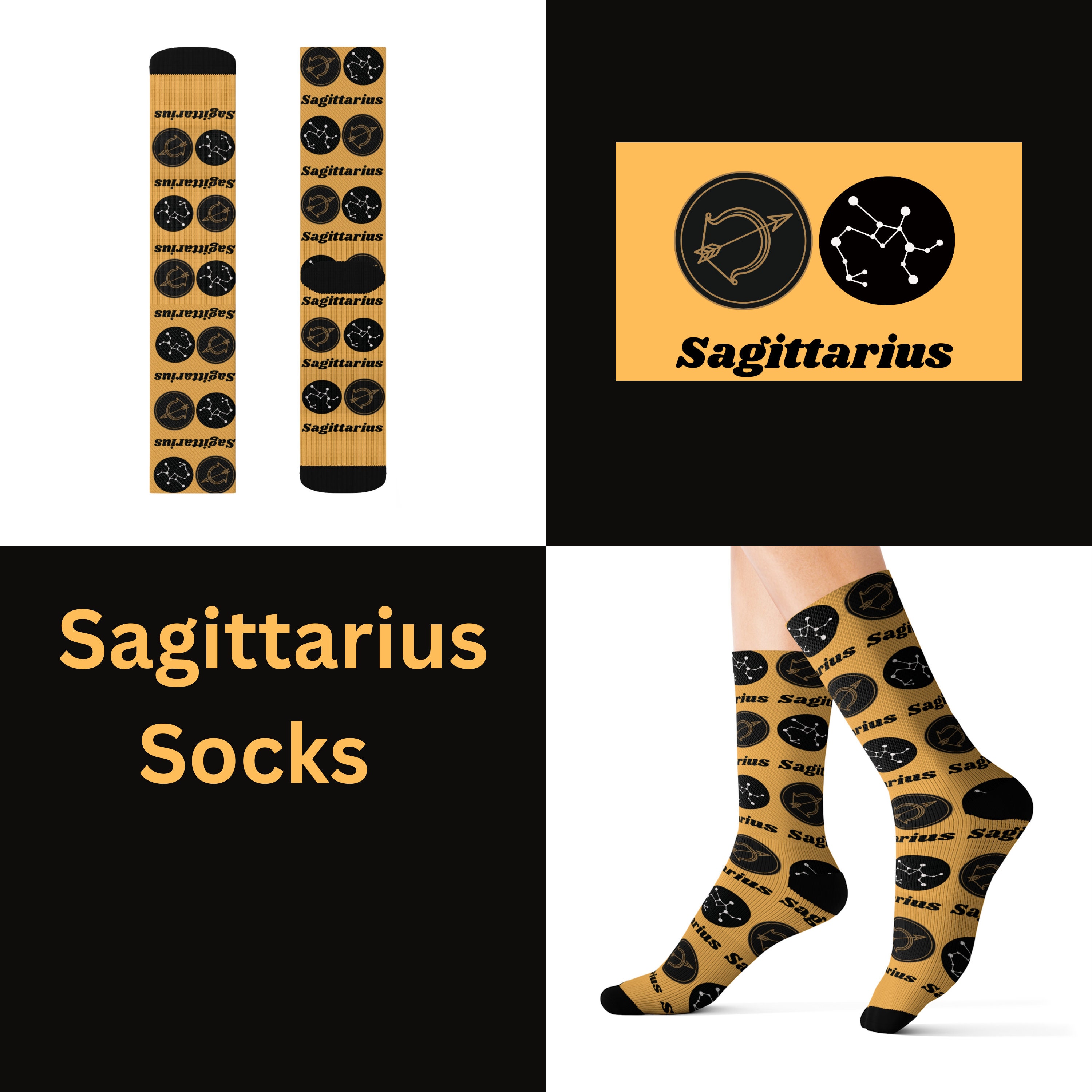 Zodiac Socks 3-Pack - Taurus Astrology Novelty Socks For Men & Women Birthday Gifts