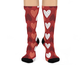 Calzini comodi con stampa a cuore - Grazioso regalo per San Valentino, Calzini per San Valentino, Grazioso regalo, Calzini comodi, Design a cuore, Comodo da indossare