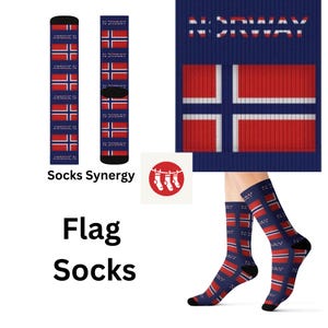 Norway Socks personalized gift country socks flag socks fun cool trendy gift present holiday womens mens pattern custom name date travel