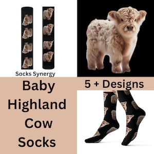 TOP SELLER Baby Highland Cow Socks custom trendy gift present holiday personalized women&#39;s men&#39;s pattern customized name date farmer calf