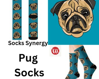 TOP SELLER Pug Socks personalized gift dog face fun cool trendy gift present holiday women's men's dog lover gift pattern
