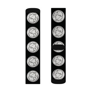 Dime Socks Unique Socks, Fun Gift for Coin Collectors, Cute Black and White Pattern, Cozy Fashion for Everyday Wear, Eccentric Presents for