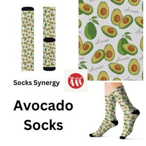 TOP SELLER Avocado Socks personalized gift fun cool trendy gift present holiday women&#39;s men&#39;s custom pattern food socks avocado lover gift