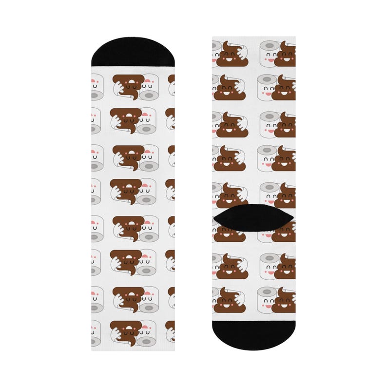 Calzini carini con carta igienica e cacca, regalo divertente per gli amanti degli animali, calzini di cotone morbidi, calzini originali per compleanni, regalo per le feste immagine 5