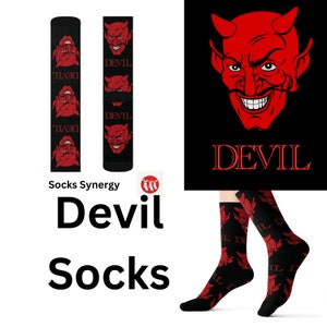 TOP SELLER Devil Socks custom Satan lucifer trendy gift present holiday personalized customized name date women&#39;s men&#39;s pattern Halloween