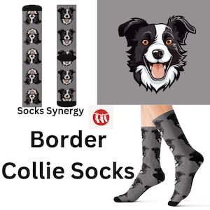 MEIAS TOP DE VENDAS Border Collie, meias personalizadas com estampa de cachorro, divertidas, legais e modernas, presente de feriado, para mulheres e homens, com estampa personalizada para amantes de cães