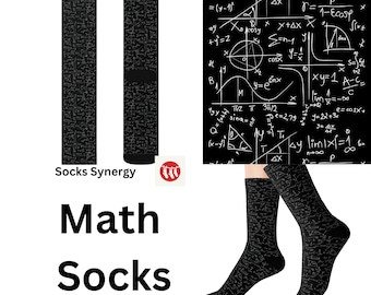 Math Socks custom equation fun cool trendy gift present holiday personalized customized name date women's men's pattern algebra calculus