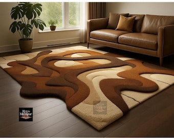 Hand Tufted Modern Rug Irregular Wool Area Rugs For Livingroom Bedroom Kitchen Nursery Entryway Office 5X8 6X9 8X10 9X12 10X14 Custom Rug