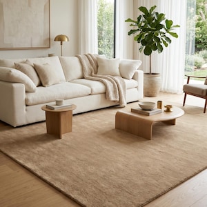 Premium sand beige wool rug handcrafted using traditional hand tufting techniques and high-quality New Zealand wool fibers. The plush pile delivers exceptional softness while the elegant neutral tone brightens living rooms, bedrooms, offices, reading corners, and contemporary interiors. This handmade area rug combines luxurious comfort, artisan craftsmanship, timeless sophistication, and long-lasting performance for everyday living.