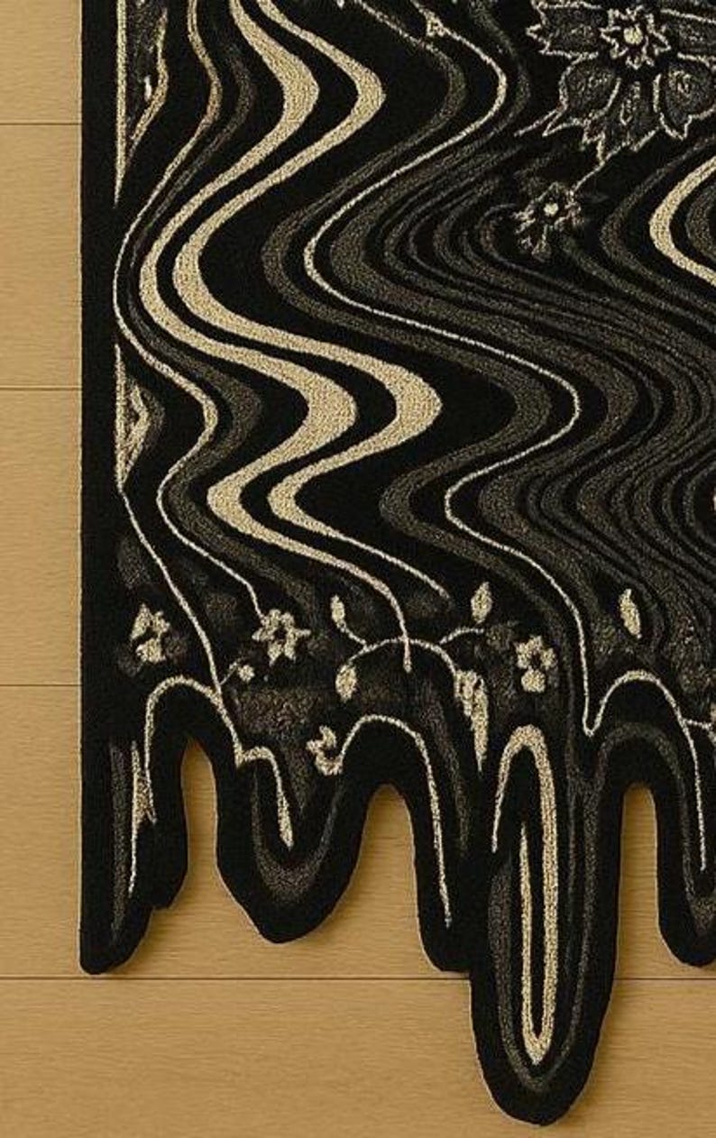 Dripping Rug Melting Runner Handmade Persian Tufted 100% Fine Wool Trending Carpet ...