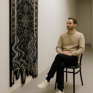 Schmelzender Perserteppich | Tropfendes Design Moderne Kunst Dekor | Handgefertigter Statement-Piece mit getufteter Wolle