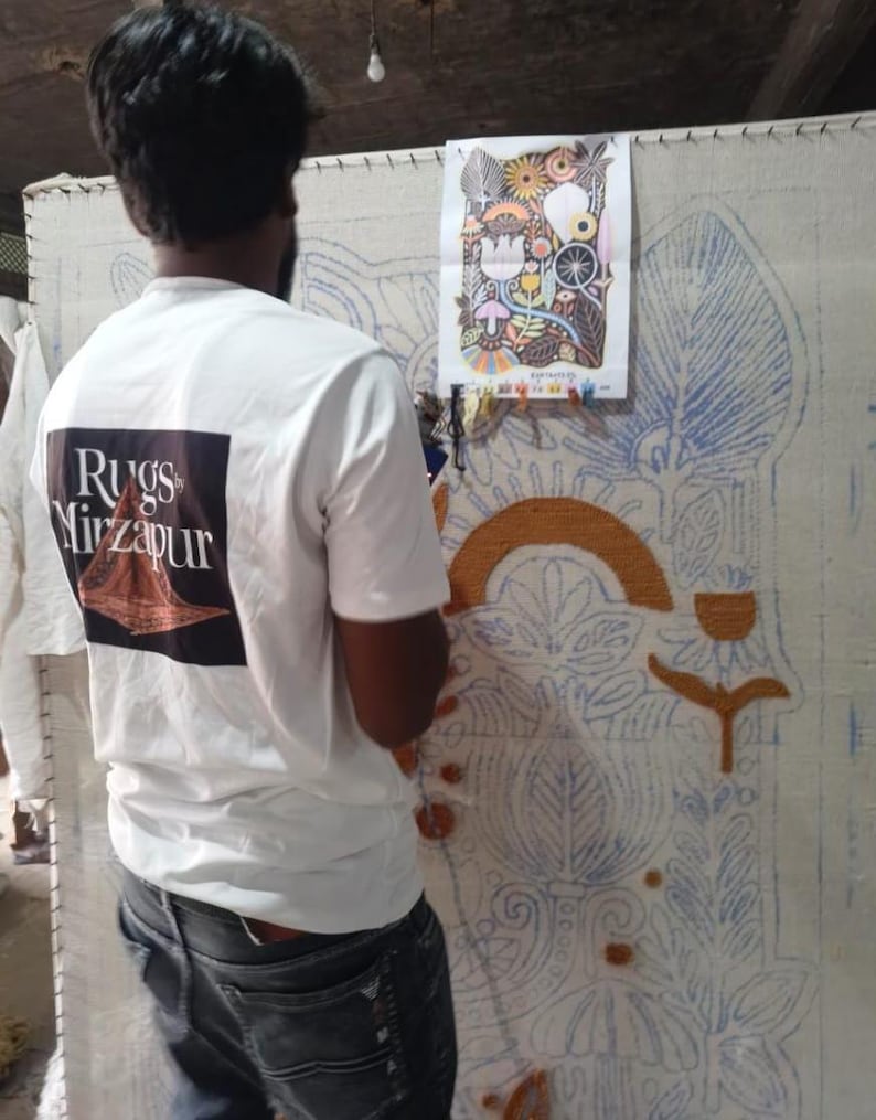 Weaving of Boho Rug