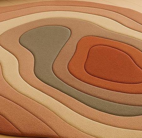 Modern Amoeba-shaped Layered Area Rug – Abstract High-low Topographic ...