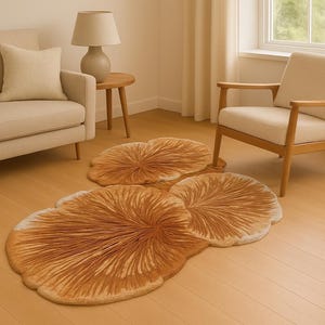 Botanical Flower Shaped Rug | Handmade Blue Petal Rug | Organic Modern ...