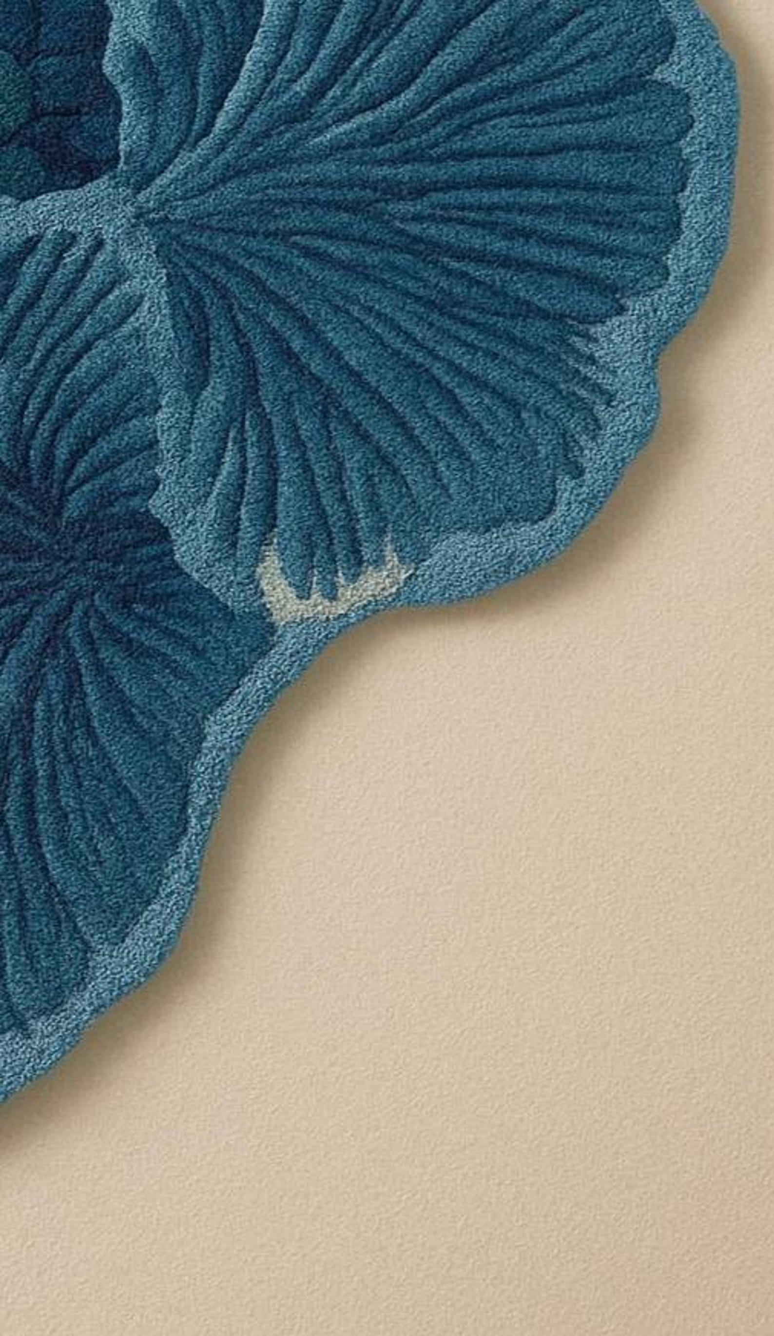 Botanical Flower Shaped Rug | Handmade Blue Petal Rug | Organic Modern ...