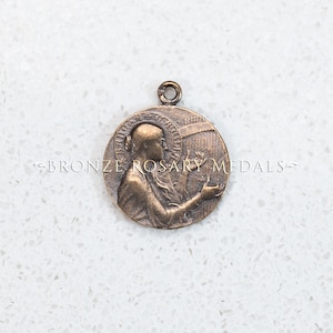 St Cecilia, the Song Bird Small Heirloom Bronze Medal, Antique Replica Medal of the Patron Saint of Musicians and Poets
