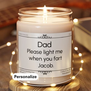 Funny Father&#39;s Day Gift Personalize Candle Custom Dad Gift from Son Daughter Daddy Birthday Gift Candle for Husband New Dad Funny Gift