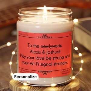 Personalized Funny Wedding Gift Candle Silly Wedding Gift Ideas for Couple Funny Unique Newlywed Gift Custom Soy Candle Gift Idea Friends