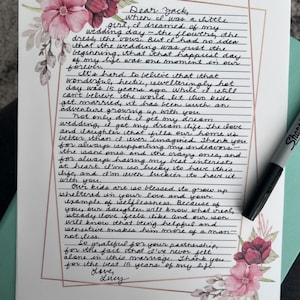 Handwritten Letter, Handwritten Love Letter, Wedding Letter ...