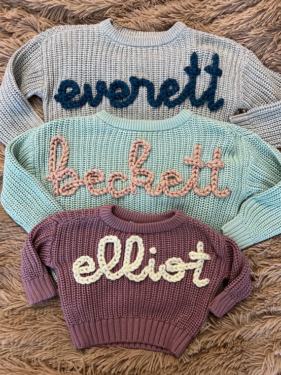 Embroidered knit cheap sweater